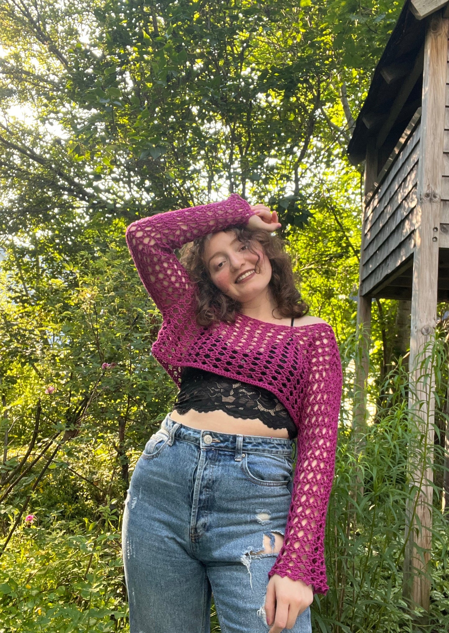 Crossed Bars Pullover Crochet Pattern