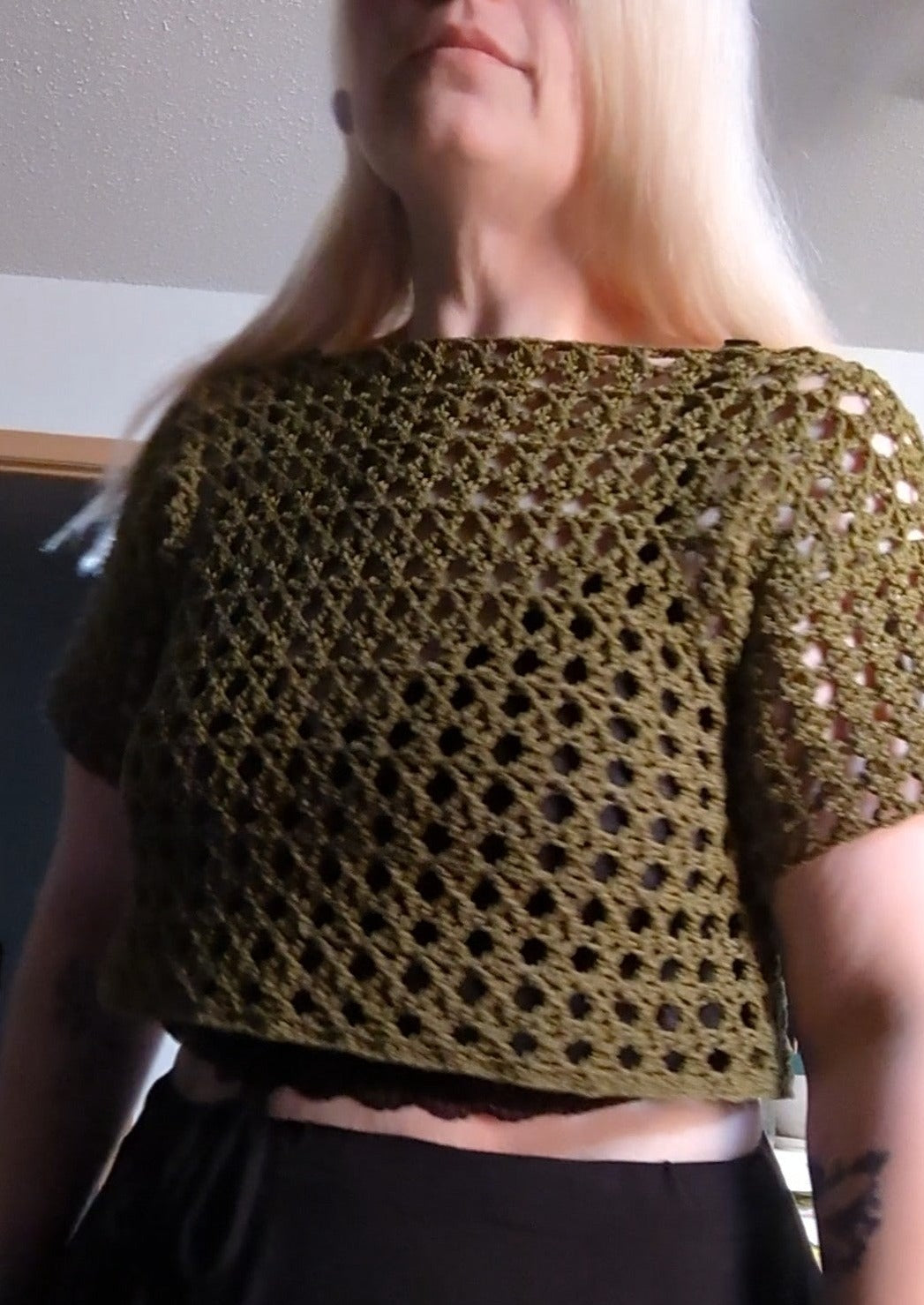 Crossed Bars Pullover Crochet Pattern