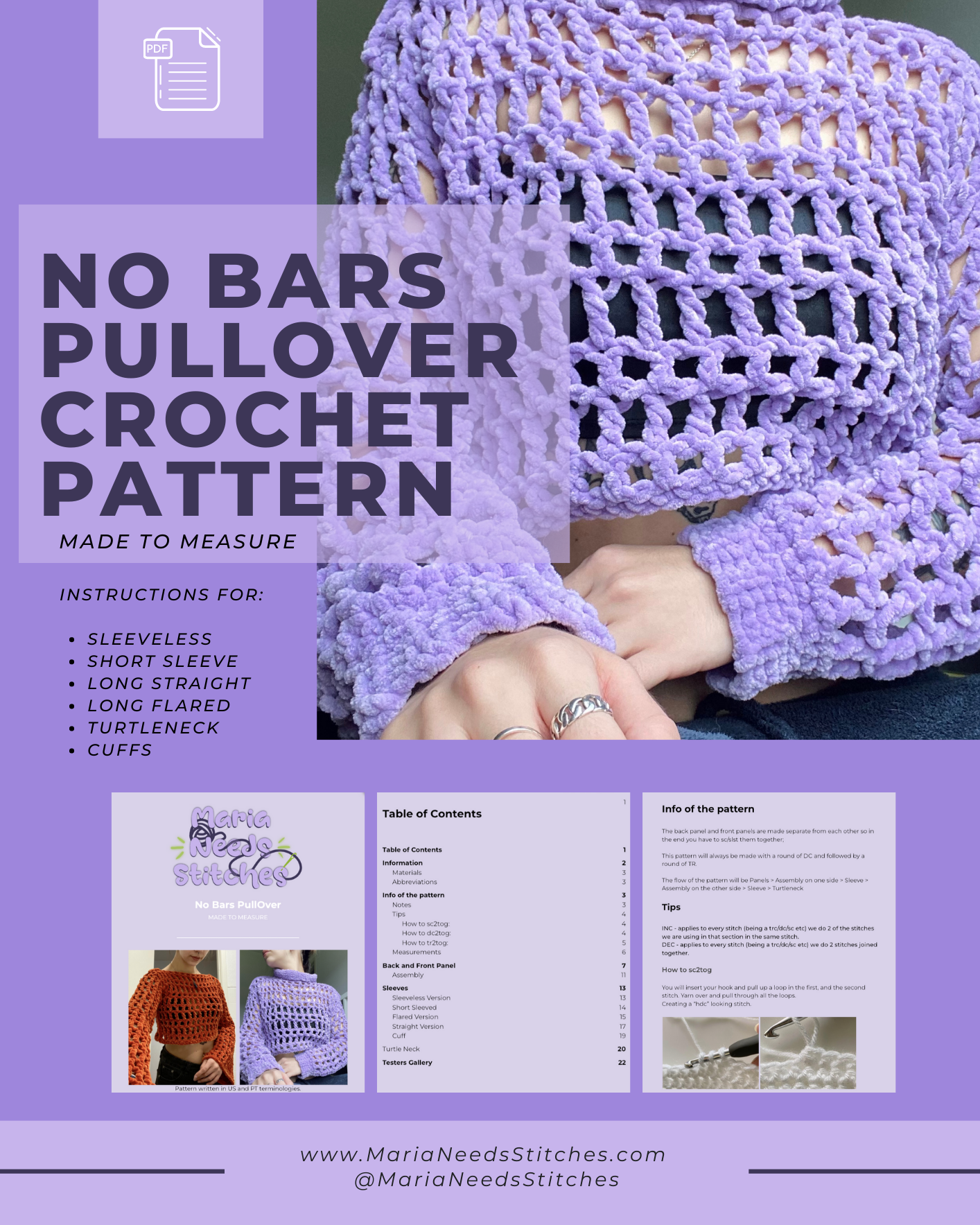 No Bars Pullover Crochet Pattern (ENG)