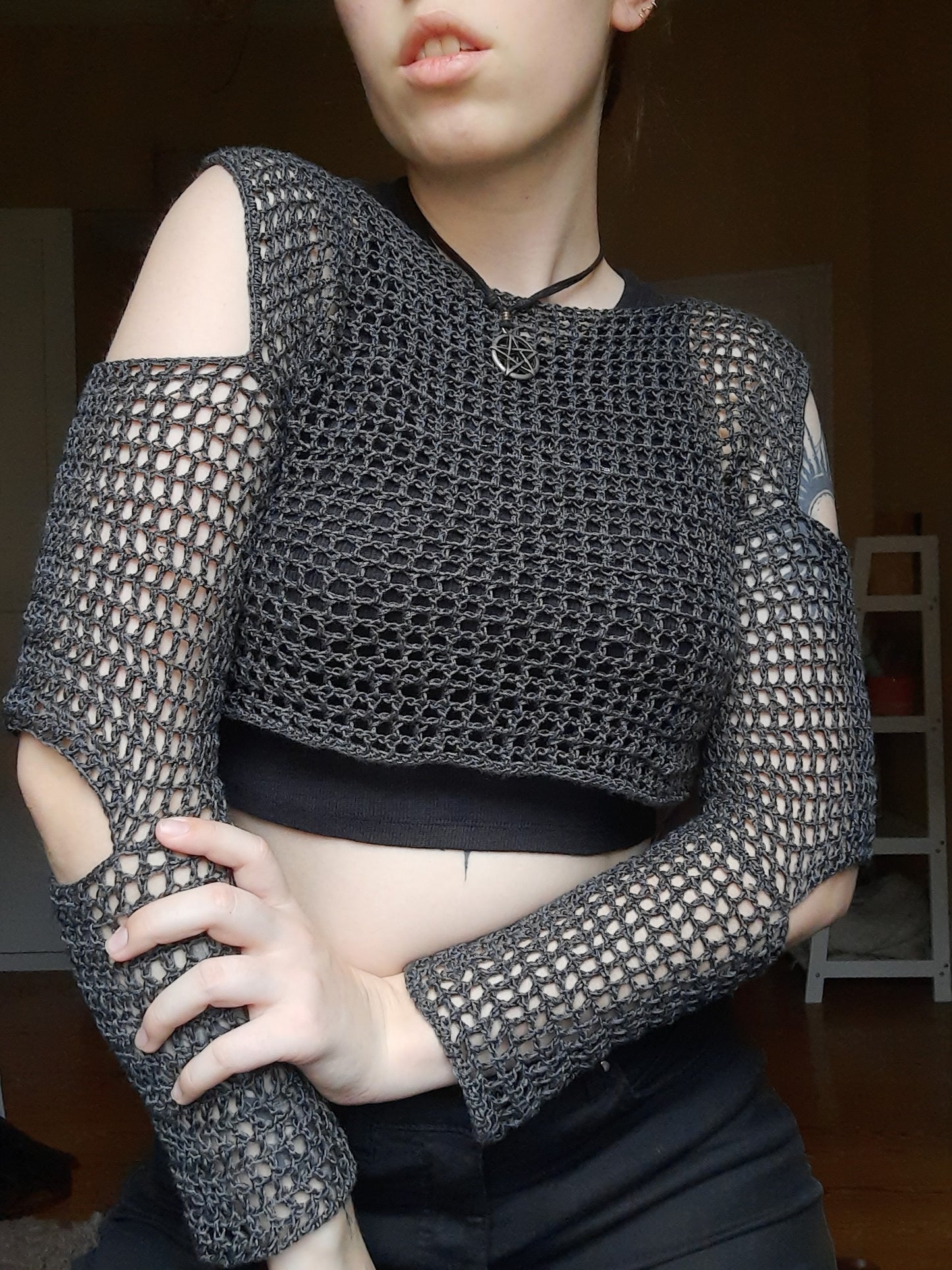 Cut Out Mesh Top Crochet PDF Pattern