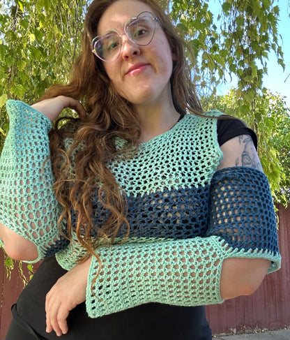 Cut Out Mesh Top Crochet PDF Pattern