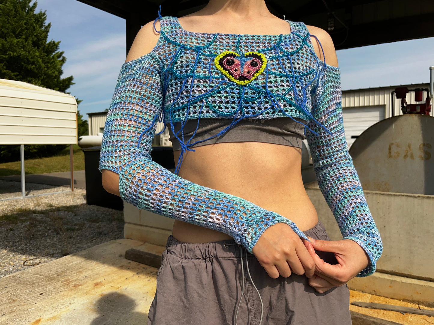 Cut Out Mesh Top Crochet PDF Pattern