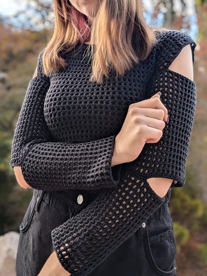 Cut Out Mesh Top Crochet PDF Pattern