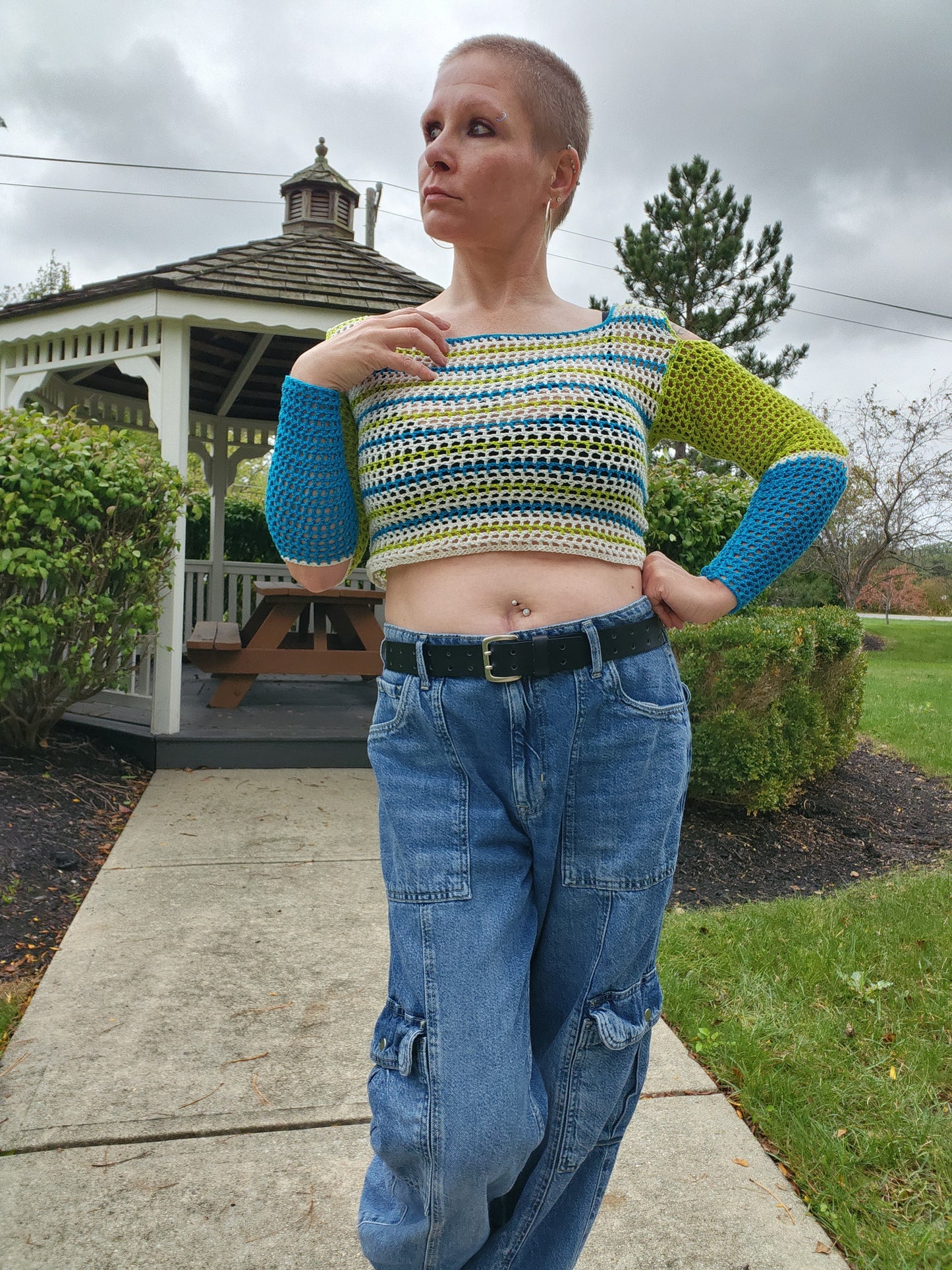 Cut Out Mesh Top Crochet PDF Pattern