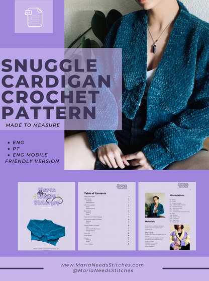 Snuggle Cardigan CROCHET PATTERN PT/ENG